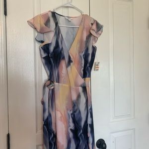 NWT watercolor wrap dress